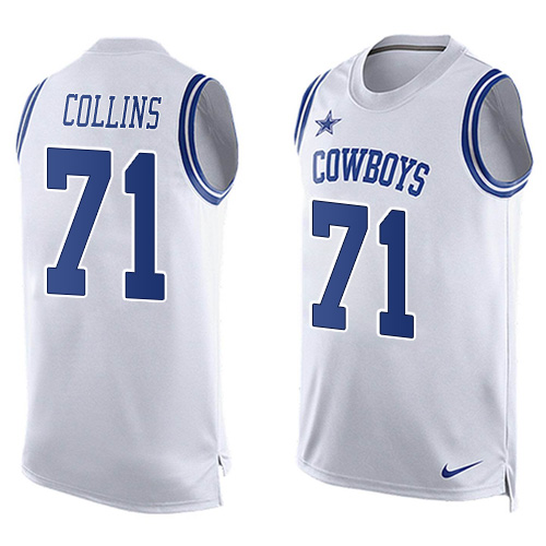 Men's Limited La'el Collins Nike Jersey White - #71 Player Name & Number Tank Top NFL Dallas Cowboys